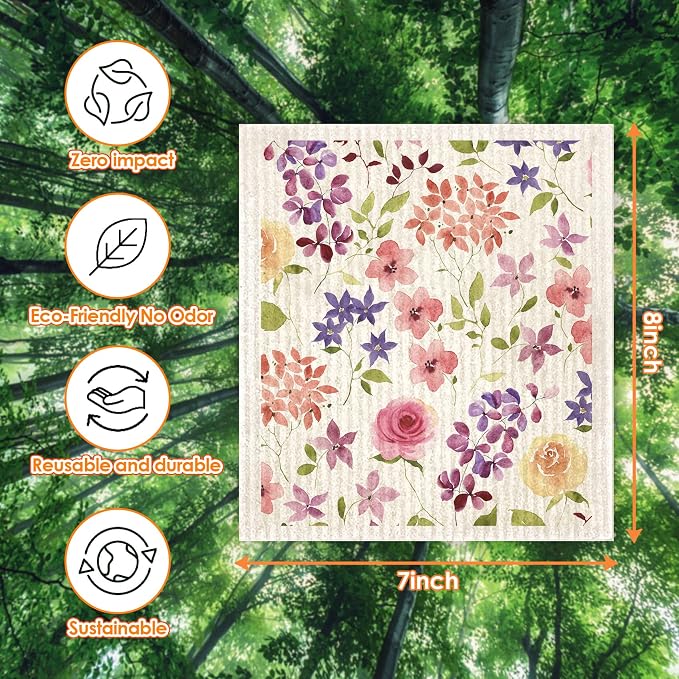 Morigins Floral Swedish Dish Cloths - Image 2