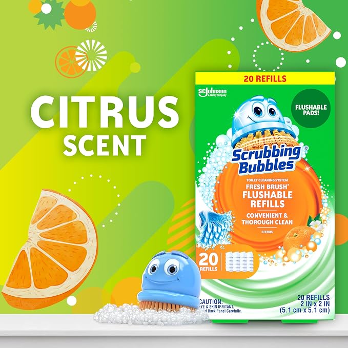 Scrubbing Bubbles Flushable Toilet Bowl Wand Cleaner Refills, Fresh Brush - Image 8
