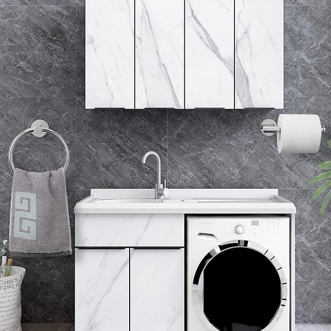 NearMoon 2 Pieces Bathroom Hardware Accessories, Towel Ring and Toilet Paper - Image 6