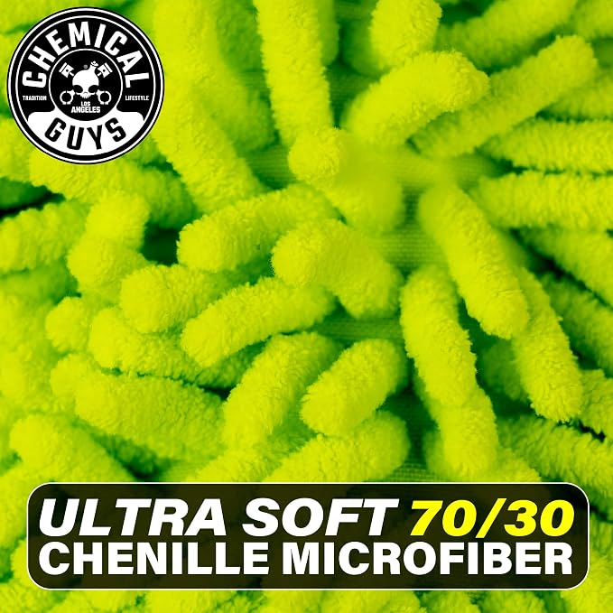 Chemical Guys, Chenille Premium Scratch-Free Microfiber Wash Mitt, Lime Green - Image 5