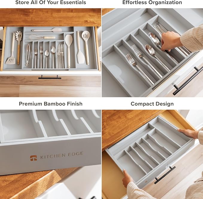 KitchenEdge Premium Silverware, Flatware and Utensil Organizer - Image 3