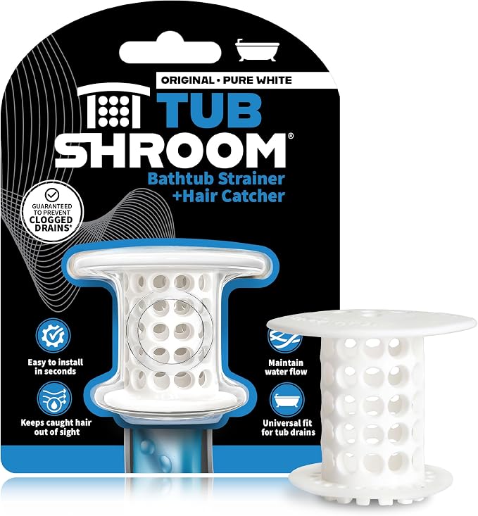 TubShroom Bathtub Drain Hair Catcher – In-Drain Tub Strainer & Clog Prevention by TubShroom
