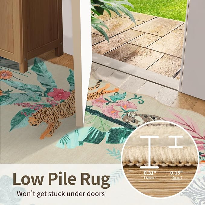 3x5 Rug for Entryway Bedroom, Leopard/Cheetah/Zebra/Tiger Print Throw Rug - Image 6