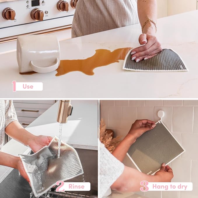 Papaya Reusable Paper Towels, Premium Swedish Dishcloths - Image 4
