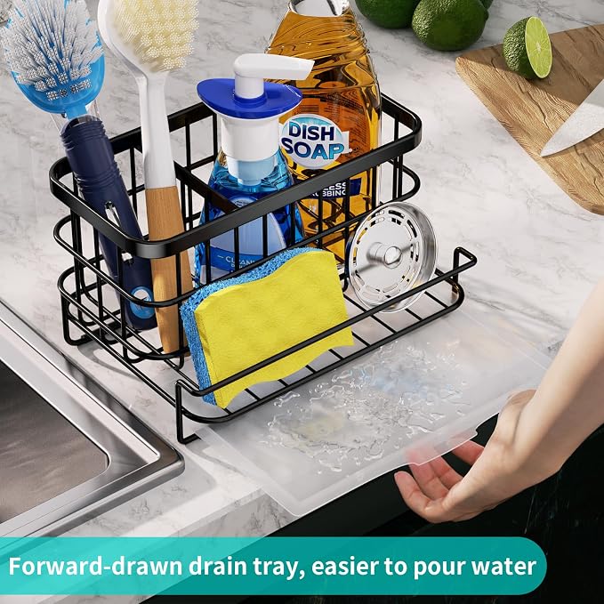 HapiRm Kitchen Sink Organizer, SUS304 Stainless Steel Rustproof Multifunctional - Image 3