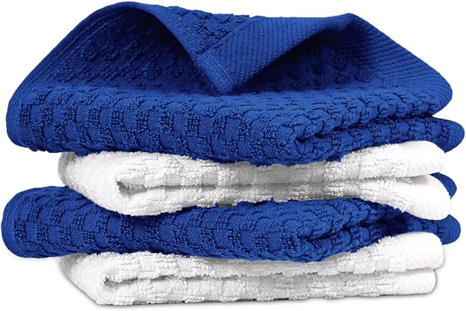 Infinitee Xclusives Premium Dish Cloth 100% Cotton 12 x 12 Inches |Pack of 4| by InfiniteeXclusives