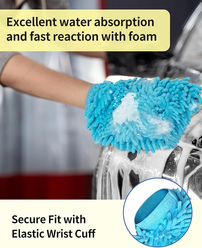 MR.SIGA Premium Microfiber Soft Chenille Car Wash Mitt - Image 5