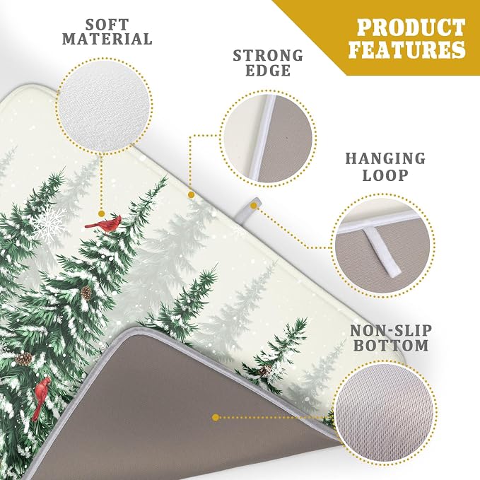 Winter Green Pine Tree Dish Drying Mat - Image 4