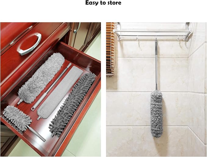 5-in-1 Microfiber Duster with Extension Pole Kit - Image 5