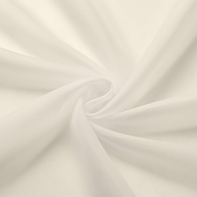 Chyhomenyc Cream Sheer Curtains 84 Inches Long 2 Panels Set- Light Filtering - Image 8