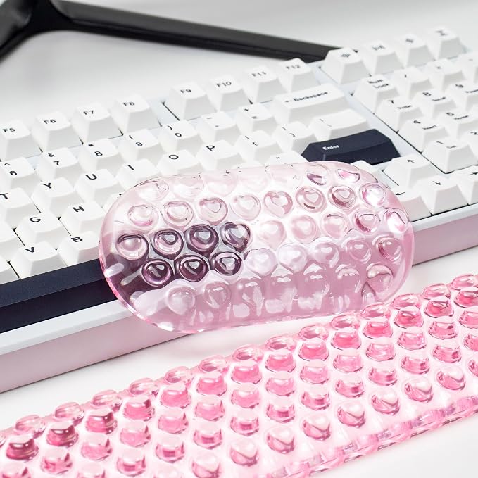 Ergonomic Gel Keyboard and Mouse Wrist Rest Set – Pink Wrist Rest - Image 5