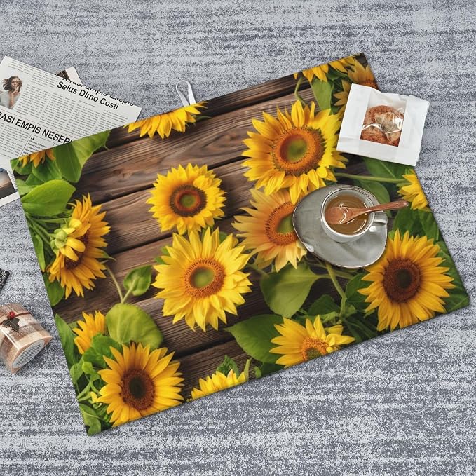 Sunflower Dish Drying Mat for Kitchen Counter Protector and Decoration Super - Image 4