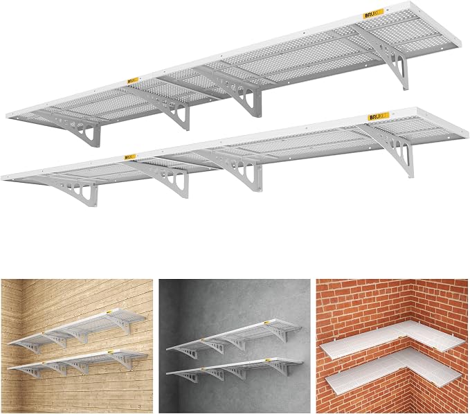 4Pack 1.64x4ft Adjustable Metal Garage Wall Shelving Heavy Duty Garage Storage by Unknown