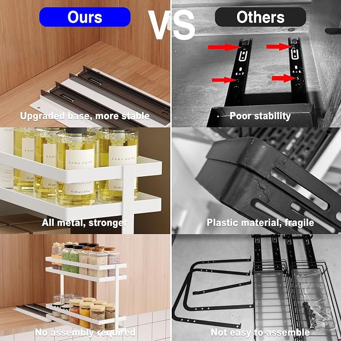 2 Pack Pull Out Spice Rack Organizer - Image 5