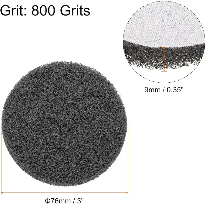 HARFINGTON 12pcs Scrubber Scouring Pads 800 Grits 3 Inch Drill Power Brush Hoop - Image 2
