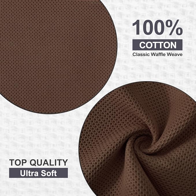 Kitinjoy 100% Cotton Kitchen Dish Cloths, 6 Pack Waffle Weave Ultra Soft - Image 7