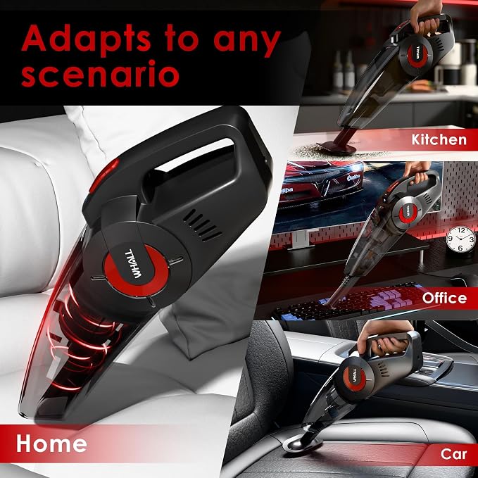 whall Handheld Cordless Car Vacuums, Wet and Dry Use 9000Pa Strong Suction - Image 9
