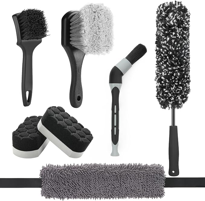 Fantasticlean 7PCS Car Wheel Brush Kit, Tire Brush, Soft-bristled Rim Brush by Fantasticlean