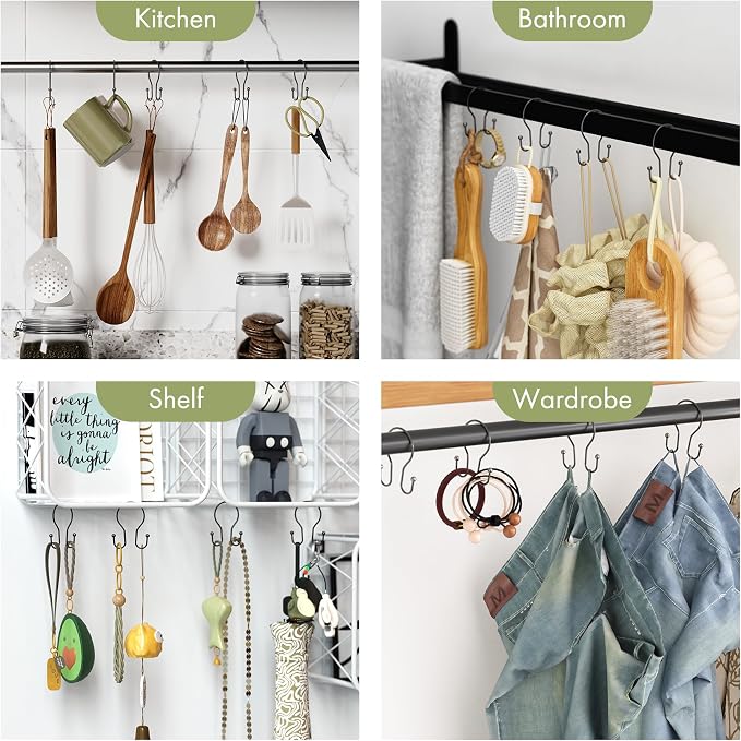 AmazerBath Bronze Shower Curtain Hooks Shower Curtain Rings, Simple Double Hook - Image 8
