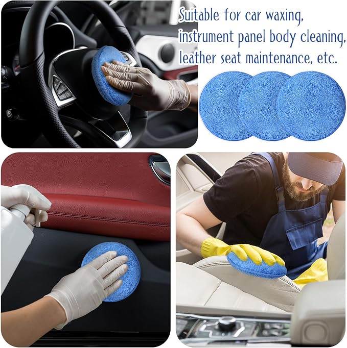 Tanlade 50 Pcs Car Detailing Microfiber Applicator Pad Wax Applicator Wash - Image 2
