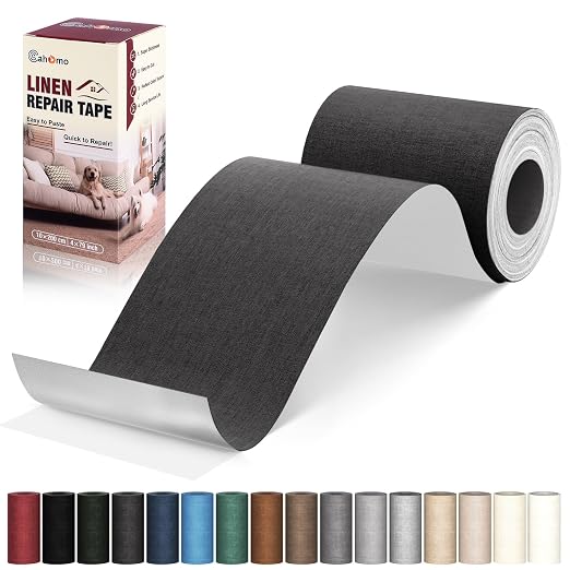 Linen Repair Tape 4x79 inch, Self Adhesive Fabric Patches, Linen Patch Tape Kit by Cahomo