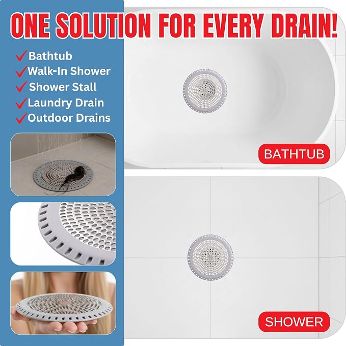 Shower Drain Hair Catcher – Ultra ShowerRing 5" Drain Cover - Image 3