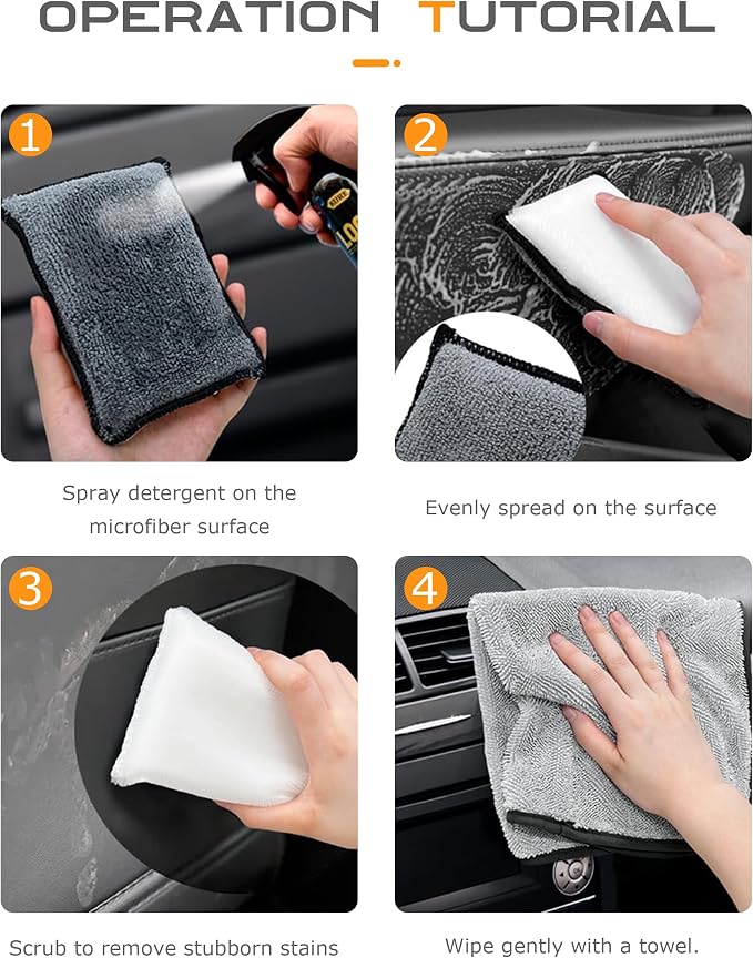 3PCS Car Interior Cleaning Sponge Block, Interior Scrub Pad, Car Accessories - Image 5
