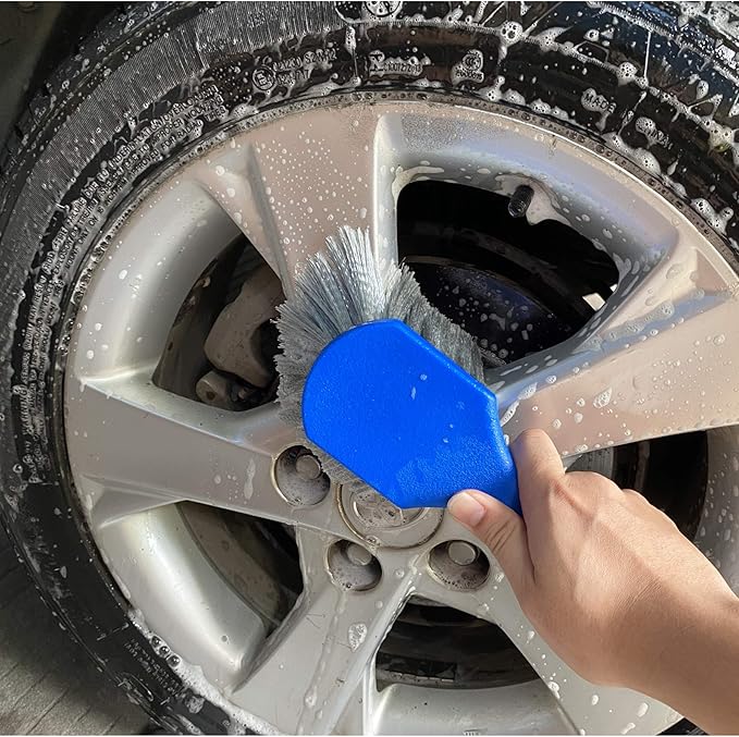 Wheel & Tire Brush for Car Rim, Soft Bristle Car Wash Brush, Cleans Tires & - Image 6