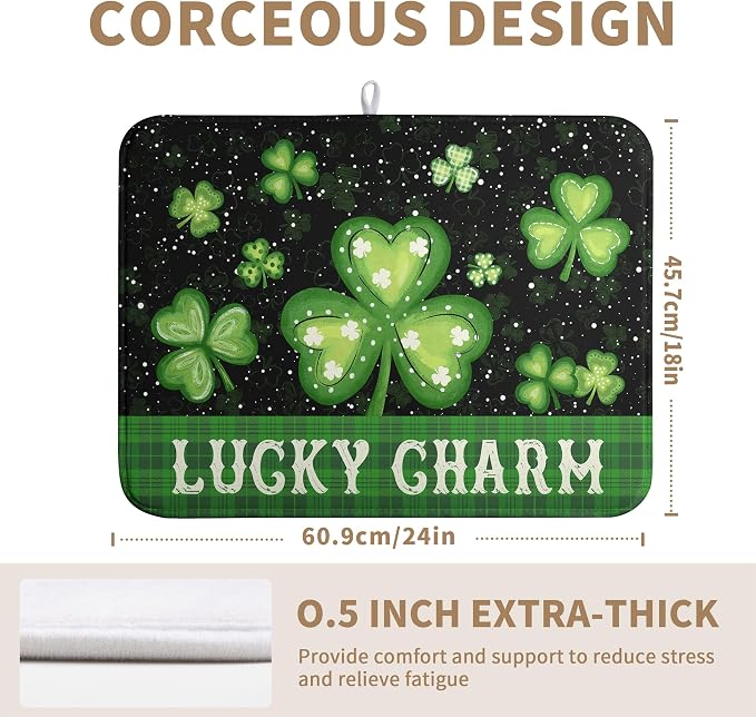 St Patricks Day Spring Dish Drying Mats St Patrick's Day Lucky Dish Mat - Image 4