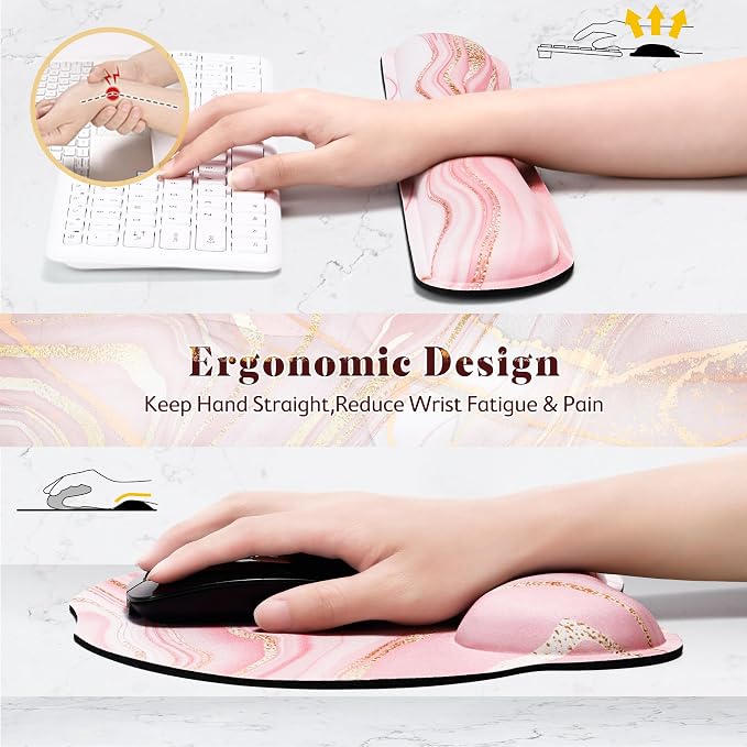 Gimars Ergonomic Mouse Pad Wrist Support, Upgrade Enlarge Superfine Fibre Soft - Image 6