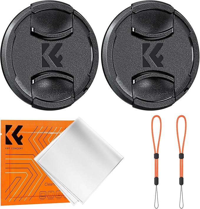 K&F CONCEPT 40.5mm Front Lens Cap Cover Kit, 5-in-1 Center Pinch Lens Cover + by KFCONCEPT