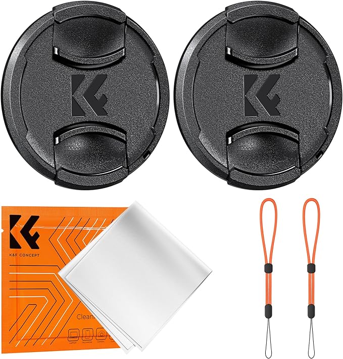 K&F CONCEPT 95mm Front Lens Cap Cover Kit, 5-in-1 Center Pinch Lens Cover + by KFCONCEPT