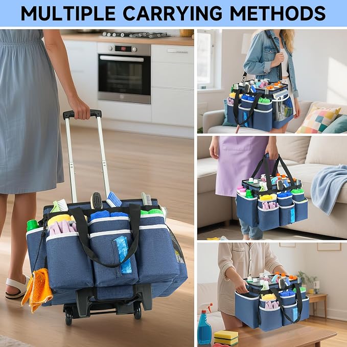 Large Rolling Cleaning Caddy Bag - Image 7