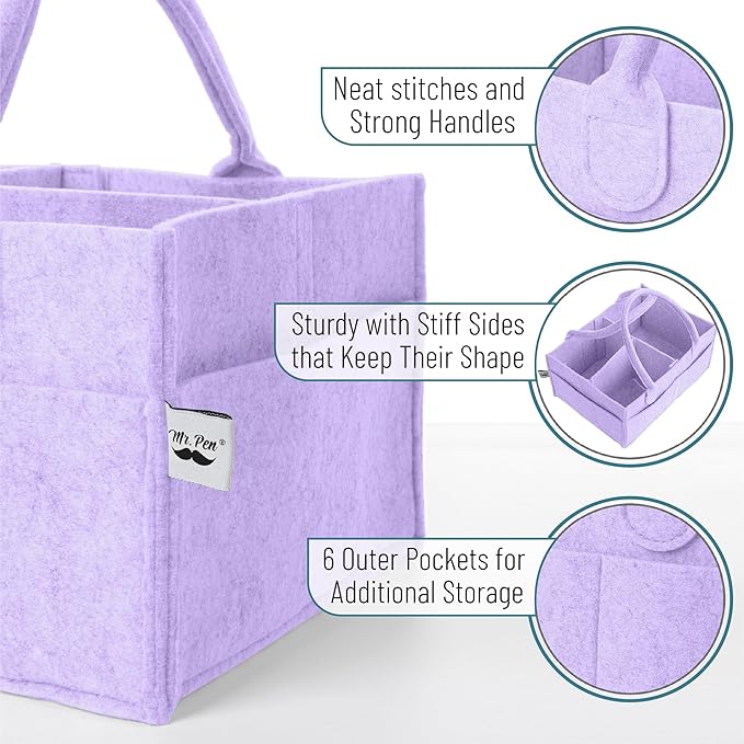 Mr. Pen- Baby Diaper Caddy Organizer, lavender dream, Baby Caddy Organizer - Image 3