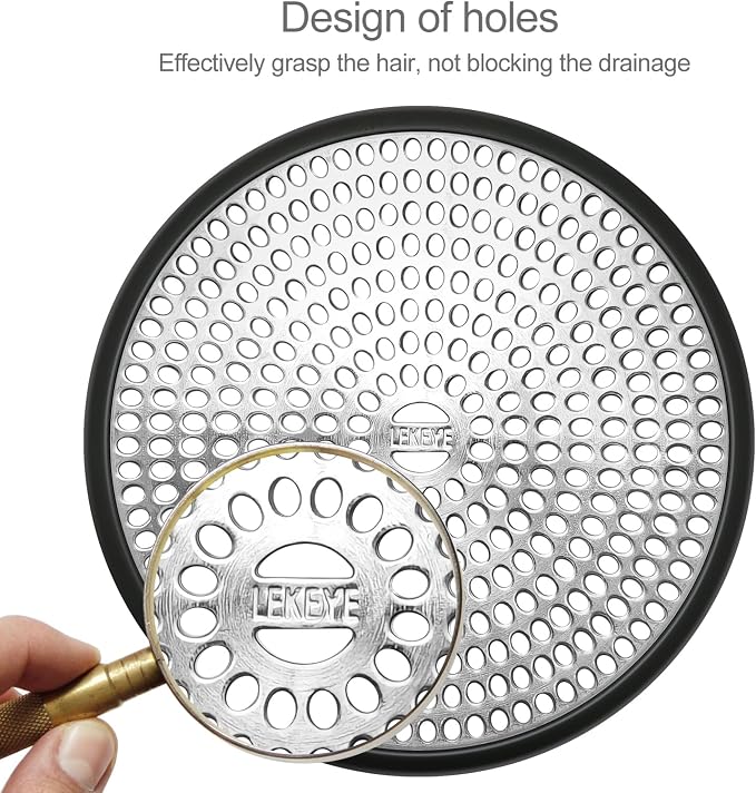 LEKEYE Shower Drain Hair Catcher | Strainer | Shower Stall Drain Cover | - Image 4