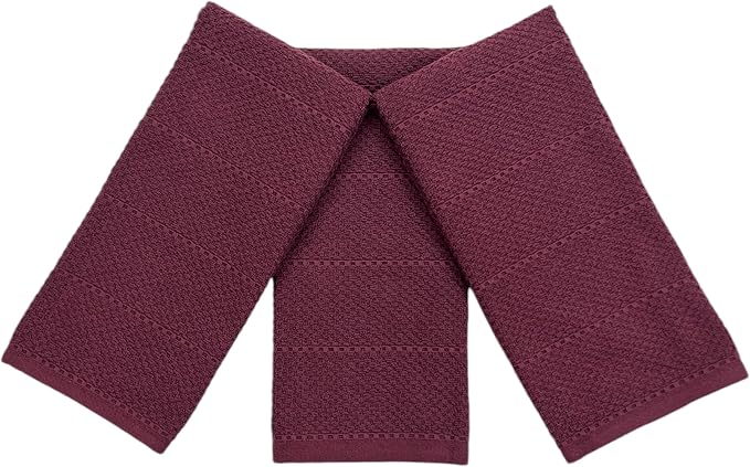 Purple Burgundy Wine Kitchen Hand Dish Towels: Oversized 28" x 18", 100% Cotton - Image 4