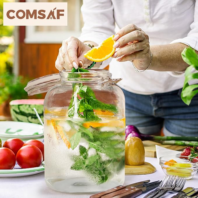 ComSaf 1 Gallon Glass Jar with Lid, Flour Sugar Storage Containers 128oz - Image 9