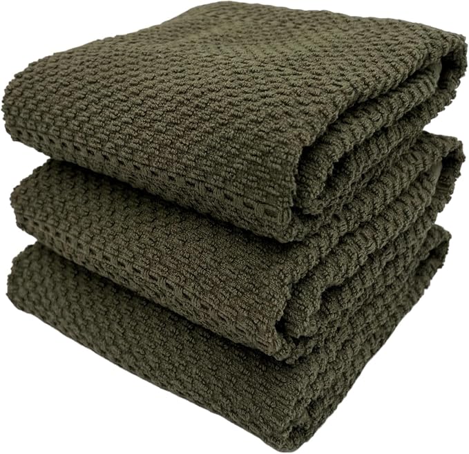 Serafina Home Olive Green Kitchen Hand Dish Towels: Oversized 28" x 18" by SerafinaHome