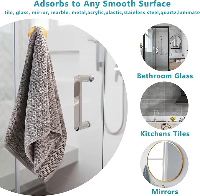 Suction Cup Hooks for Shower, Wreath Hanger for Front Door, Removable No Drill - Image 3