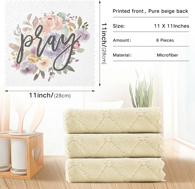 ALAZA Dish Towels Kitchen Cleaning Cloths Super Absorbent Lint Free Bar Tea - Image 3