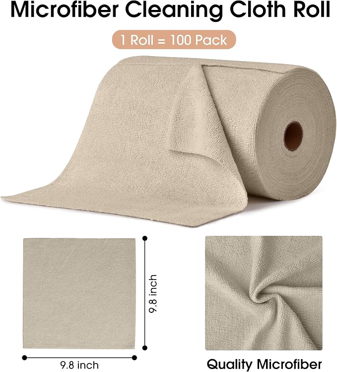 KitchLife Microfiber Cleaning Cloth Roll, 100 Pack - Image 2