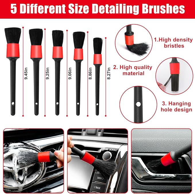 Viewsun 17PCS Car Cleaning Kit, Detailing Brush Set, Windshield Cleaner - Image 5