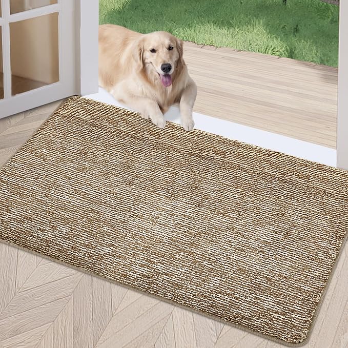 REFETONE Indoor Doormat, Front Door Mat 24"x36" Absorbent Rubber Backing Non by Refetone