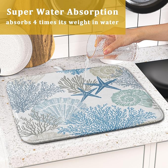 Nautical Coastal Dish Drying Mat - Image 7