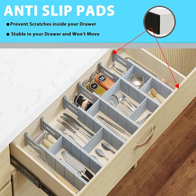6 Pack Bamboo Drawer Dividers - Image 7