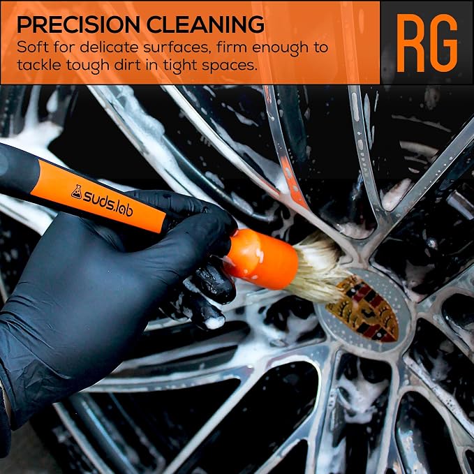 Suds Lab Detailing Brush with Rubberized Bristles, Car Detailing Wheel Brush - Image 4