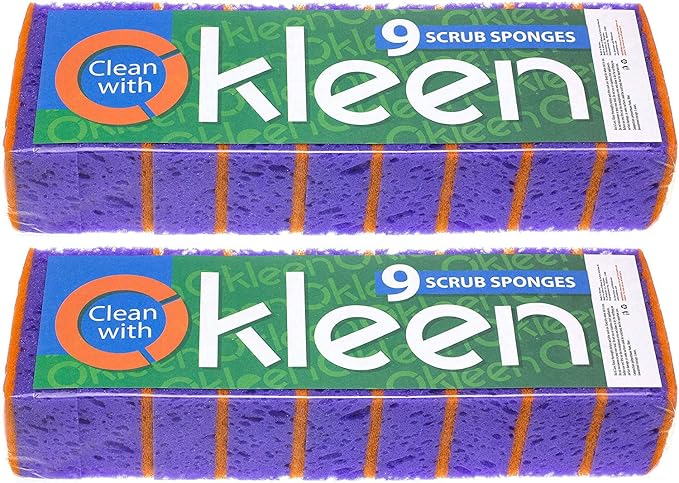 Purple and Orange Multi Use Scrub Sponges. Made in Europe. 18 Pack, 4.3x2.8x1.4 - Image 2