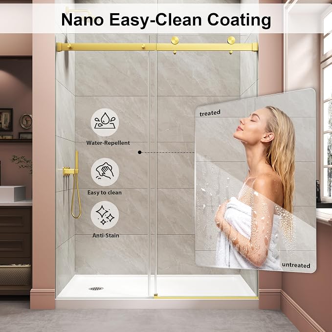 Frameless Shower Door, Single Sliding Glass Shower Door - Image 3