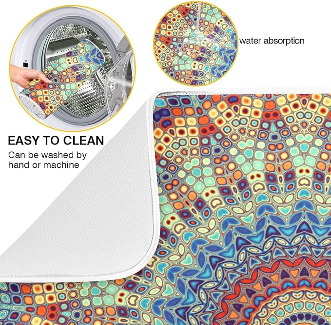 Bohemian Mandala Dish Drying Mat - Image 2