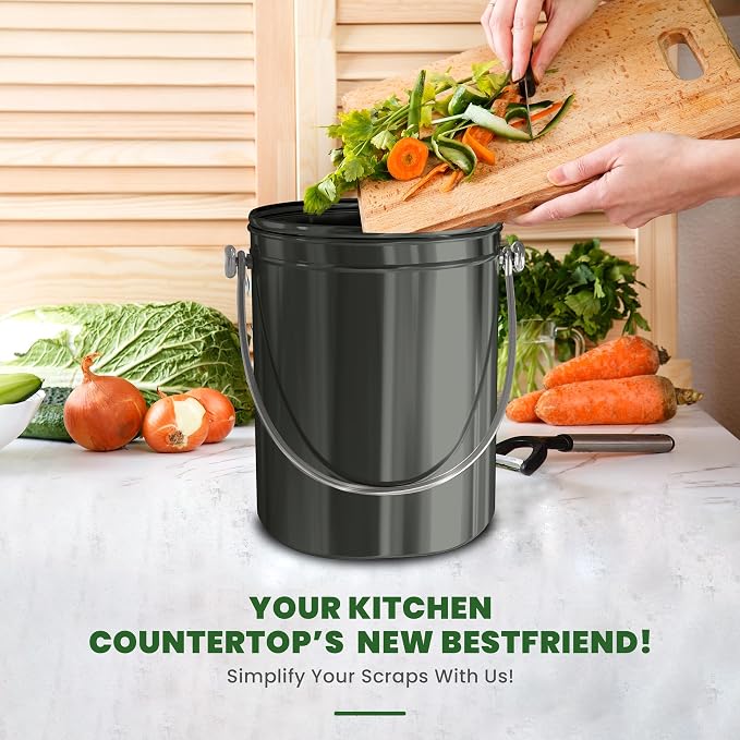 Utopia Kitchen Compost Bin for Kitchen Countertop, 1.3 Gallon Compost Bucket - Image 6